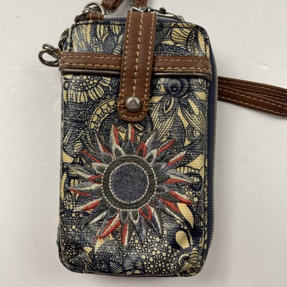 Sakroots Smartphone Wristlet Wallet Purse Crossbody Zip Around Card Slots - Picture 6 of 16